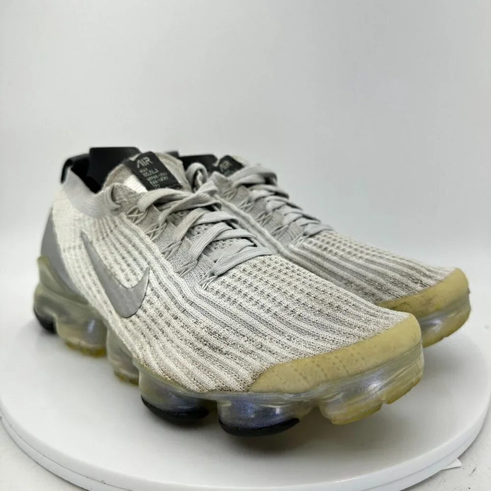 Nike Air Vapormax Flyknit 3 White Silver Women Shoes AJ6910-101 Sz US 9 EU 40.5